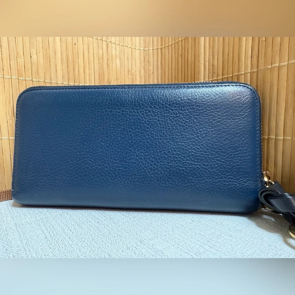 Authentic Chloé Alphabet Zip-Around Wallet with Goldtone “A” Charm